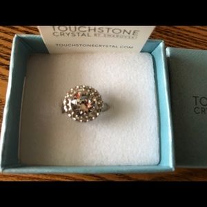 Swarovski Crystal Rhodium Plated Engagement Ring